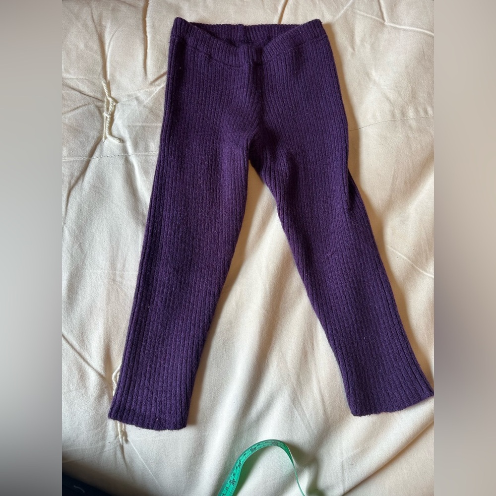 Disana Purple Wool Knit Leggings